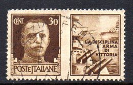 Y1494 - REGNO 1942 ,propaganda Guerra 30 Cent Bruno N. 5 Usato - Kriegspropaganda