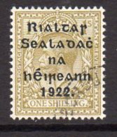 Ireland 1922 1/- ´Rialtas´ Overprint, 2nd Thom Printing, Wide Setting, Used (SG51) - Usati