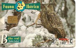 CARTE-PUCE-ESPAGNE-05/96-HIBOU-TBE - Hiboux & Chouettes