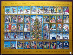 Denmark Christmas Seal 1993 MNH ( **)  Full Sheet  Unfolded Christmas Tree And Christmas Themes - Fogli Completi