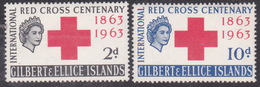 Gilbert And Ellice Islands SG 80-81 1963 Red Cross Centenary Mint Hinged - Îles Gilbert Et Ellice (...-1979)