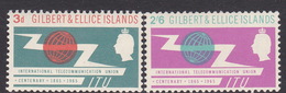 Gilbert And Ellice Islands SG 87-88 1965 I.T.U. Centenary Mint Hinged - Îles Gilbert Et Ellice (...-1979)