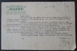 ŠPORTSKI KLUB "HAJDUK" - OSIJEK 1943, BRZOJAV, TELEGRAM,  FRANJO RUPNIK, NDH - Other & Unclassified