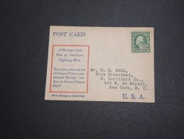 ETATS UNIS - Carte Patriotique ( Tabac Aux Soldats En France ) Avec Timbre Perforé - A Voir - L 5751 - Zähnungen (Perfins)