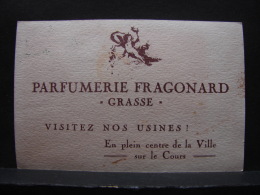 CParf. 5 . Carte De Visite.  Parfumerie Fragonard. Grasse. L´Escarpolette De Fragonard. - Anciennes (jusque 1960)