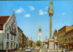 Germany - Postcard Unused -  Straubing - Theresienplatz With Trinity Column - Straubing