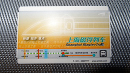 MAGLEV Rail Ticket From Shanghai CHINA!!!Year 2007!!! Airport - Center !!! Fastest Train In The World - 430km/h !!! - Spoorweg