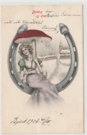 #BV5876 MUSHROOM, FLOWER, GIRL, FAIRY, SNOW,ILLUSTRATION, POST CARD, 1906, HUNGARY. - Champignons