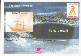 52729- BELGICA ANTARCTIC EXPEDITION, VAN RYSSELBERGHE, SHIP, WHALW, POSTCARD STATIONERY, 1998, ROMANIA - Antarctische Expedities