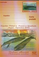 52731- NUNAVUT ARCTIC EXPEDITION, GREENLAND, WHALES, POSTCARD STATIONERY, 2003, ROMANIA - Expéditions Arctiques