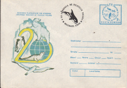 52752- POLAR BEAR, PENGUIN, WHALE, GULL, SEAL, POLAR PHILATELIC EXHIBITION, COVER STATIONERY, 1988, ROMANIA - Evenementen & Herdenkingen