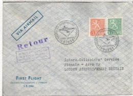 FINLANDIA PRIMER VUELO HELSINKI LONDON 1948 - Usati