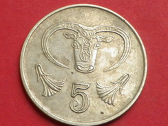 Chypre  5  Cents  Nickel Laiton 1991  KM#55.3   TTB - Cipro