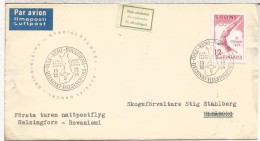 FINLANDIA CC MAT VUELO ESPECIAL HELSINKI ROVANIEMI 1954 - Cartas & Documentos