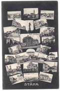 STÄFA: 24-Bild-AK Mit U.a. Bahnhof, Post, Bergstrasse Und Div. Animierte Dorfpassagen ~1910 - Dorf