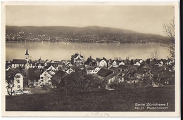 RÜSCHLIKON: Foto-AK Dorfteil Mit See 1931 - Dorf