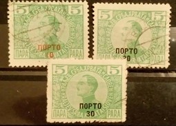 KING ALEXANDER-REGENT-PORTO-OVERPRINT-SET-VARIETY-SHS-YUGOSLAVIA-1921 - Portomarken