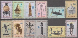 TIMOR - 1961,  Arte Indígena,  (Série, 12 Valores)  ** MNH  MUNDIFIL  Nº 316/27 - Timor