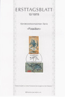 Germany Deutschland 1978-12 ETB ERSTTAGSBLATT "Fossilien" Dinosaur Prehistory Fossils, First Day Sheet, Bonn - 1974-1980