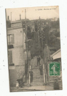 Cp, 02 , LAON ,  Escaliers De La Gare , Animée , Voyagée - Laon