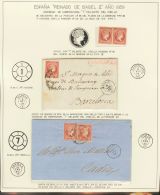 48mb SOBRE 1856. Conjunto De Una Pareja En Nuevo Y Tres Cartas Circuladas Con La Variedad CIFRA "1" DELANTE DEL CUELLO. - Neufs