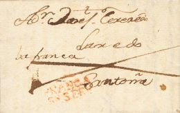 SOBRE 1804. SAN SEBASTIAN A SANTOÑA. Manuscrito "Ba Franca" Y Marca FRANCA / SN.SEBN (P.E.29) Edición 2004 - ...-1850 Préphilatélie