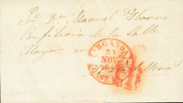 SOBRE 1849. ARGANDA DEL REY A ALCALA DE HENARES. Baeza ARGANDA / CAST. LA N. MAGNIFICA Y RARISIMA, ESPECIALMENTE CON EST - ...-1850 Prephilately