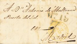 SOBRE 1845. ANZO (BURGOS) A MADRID. Baeza VILLARCAYO / RIOJA, En Amarillo. MAGNIFICA Y RARA. - ...-1850 Prephilately