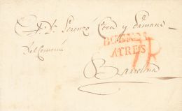 SOBRE 1849. BUENOS AIRES A BARCELONA. Marca BUENOS AYRES, En Rojo Aplicada En Origen (no Se Trata De Una Marca Espa&ntil - ...-1850 Prephilately