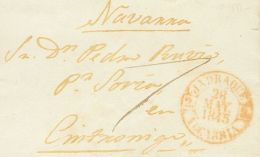 SOBRE 1845. JADRAQUE A CINTRUENIGO. Baeza JADRAQUE / ALCARRIA. MAGNIFICA Y MUY RARA. - ...-1850 Prephilately