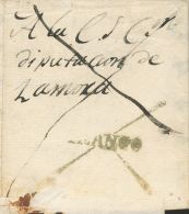 SOBRE (1823ca). SAN PEDRO DE LA VIÑA (ZAMORA) A ZAMORA. Marca FRANCO, En Azul De Benavente Estampada En Tr&aacute - ...-1850 Prephilately