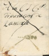 SOBRE (1823ca). SAN PEDRO DE LA VIÑA (ZAMORA) A ZAMORA. Marca FRANCO, En Azul De Benavente Estampada En Tr&aacute - ...-1850 Prefilatelia