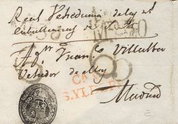 SOBRE (1817ca). Frontal (con Parte De Envuelta) De SAN ILDEFONSO A MADRID. Marca Cª Vª / S. YLDEFº (P.E.1 - ...-1850 Prephilately