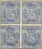 **/* 12 Cts Azul, Bloque De Cuatro. SIN DENTAR. MAGNIFICO. (Alemany 29) - Steuermarken