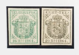 3, 4 */(*) 16 Reales Verde Y 20 Reales Negro. MAGNIFICOS. @Edifil 2017: 635€ - Telegramas