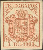 1 * 1 Real Castaño. PIEZA DE LUJO. @Edifil 2017: 240€ - Télégraphe