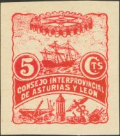 3s ** 5 Cts Rojo. SIN DENTAR. MAGNIFICO Y RARO. @Edifil 2011: +320€ - Asturias & Leon