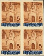 13s(4) (*) 5 Cts Castaño Y Azul, Bloque De Cuatro. SIN DENTAR. MAGNIFICO. @Edifil 2017: 124€ - Barcelona