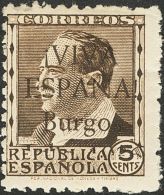 4hee * 5 Cts Negro. Variedad Sin "JULIO" De "1936". MAGNIFICO Y RARO. - Emisiones Nacionalistas