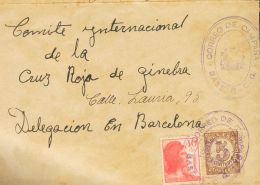 745, 751 SOBRE (1937ca). 5 Cts Castaño Y 40 Cts Rosa. Desde Un "Batallón Disciplinario De Trabajo" A BARCE - Nationalistische Ausgaben