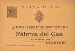 EP36 (*) 10 Cts Castaño Sobre Tarjeta Entero Postal Con Preimpresión Privada FABRICA DEL GAS, En Anverso Y - Sonstige & Ohne Zuordnung