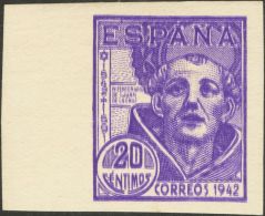 954eds * 20 Cts Violeta. DOBLE IMPRESION Y SIN DENTAR. MAGNIFICA. @Edifil 2015: 45€ - Nuevos