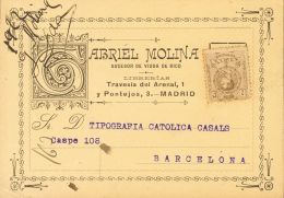 267 SOBRE 1922. 2 Cts Castaño (sin Matasellar). Tarjeta Postal De La Casa Comercial "Gabriel Molina" De MADRID A - Nuevos