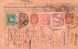 242 SOBRE 1909. 5 Cts Verde. Tarjeta Postal De Esperanto, Circulada Vía Alemania, Rusia, Canadá, Austria Y - Ungebraucht