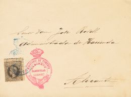 240 SOBRE 1899. 5 Cts Negro. MADRID A ALICANTE. En El Frente Marca De Franquicia MINISTERIO DE FOMENTO / GABINETE / PART - Unused Stamps