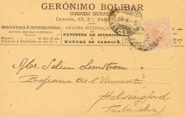 217 SOBRE 1889. 10 Cts Castaño Claro. Tarjeta Postal De La Casa Comercial "Gerónimo Bolibar" De BARCELONA - Nuevos