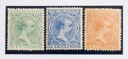 213, 215, 217 **/* 2 Cts Verde, 5 Cts Azul Y 10 Cts Castaño. Excepcionales Colores Y Centrajes. MAGNIFICOS. - Unused Stamps