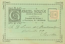 173 SOBRE (1900ca). ¼ Cts Verde (sin Matasellar). Tarjeta Postal De La Casa Comercial "Gabriel Molina" De MADRID - Ungebraucht