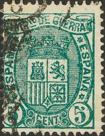 154F º 5 Cts Verde. FALSO POSTAL TIPO UNICO (inutilizado Con El Fechador De Barcelona Tipo III). MAGNIFICO Y RARO E - Nuevos