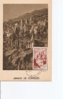 Abbayes -Conques ( CP Maximum Commémorative De France De 1948 à Voir) - Abbeys & Monasteries